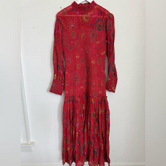 FARM Rio Red Mystic Night Midi Dress In Mystic Night size small - Picture 8 of 16